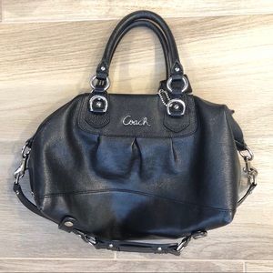 Black Leather Ashley Coach Purse